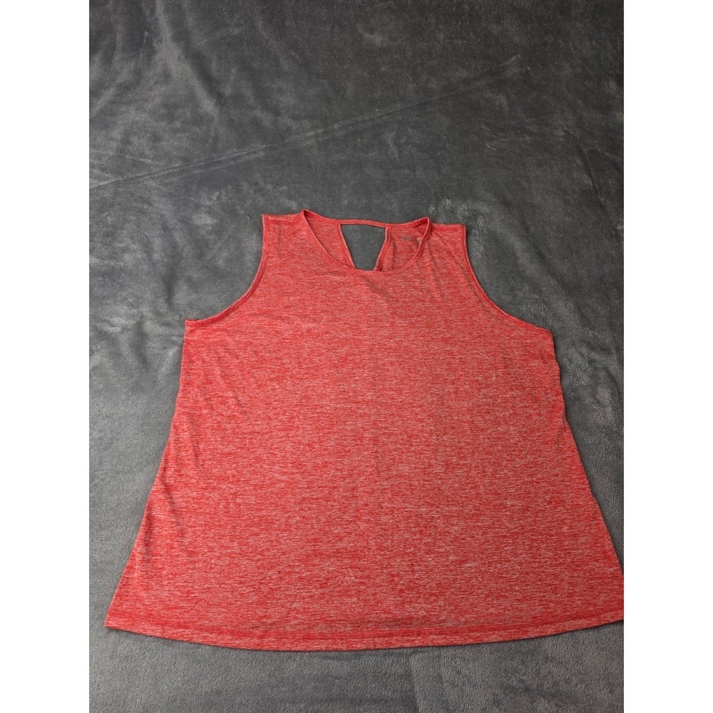 Ideology Womens Red Space Dye Sleeveless Keyhole Back Active Tank Top 2X
